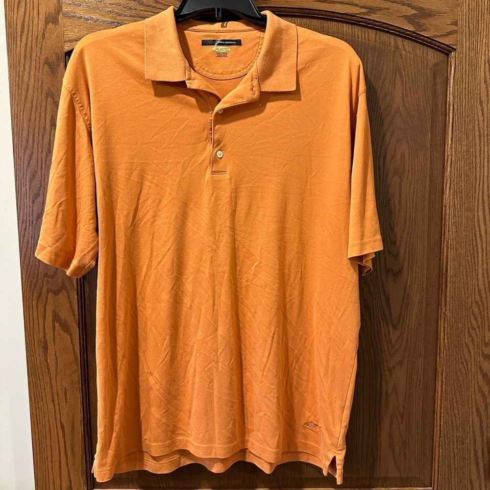 Greg Norman Play Dry XXL Men's Orange Golf Polo Shirt Short‎ Sleeve